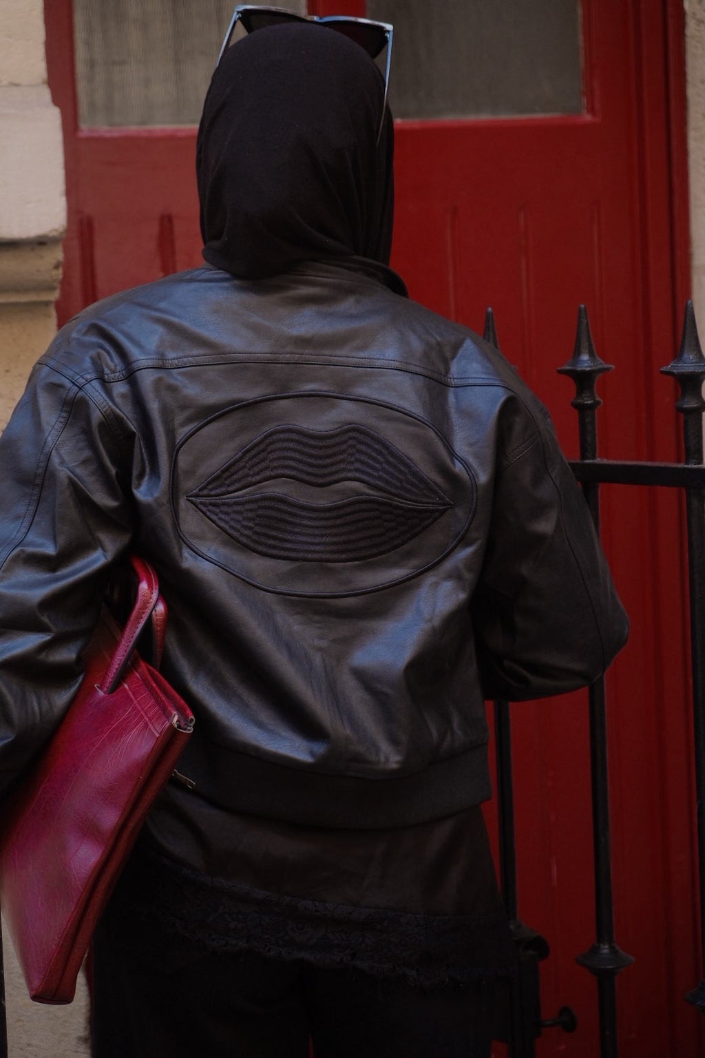 Veste structurée cintrée en similicuir